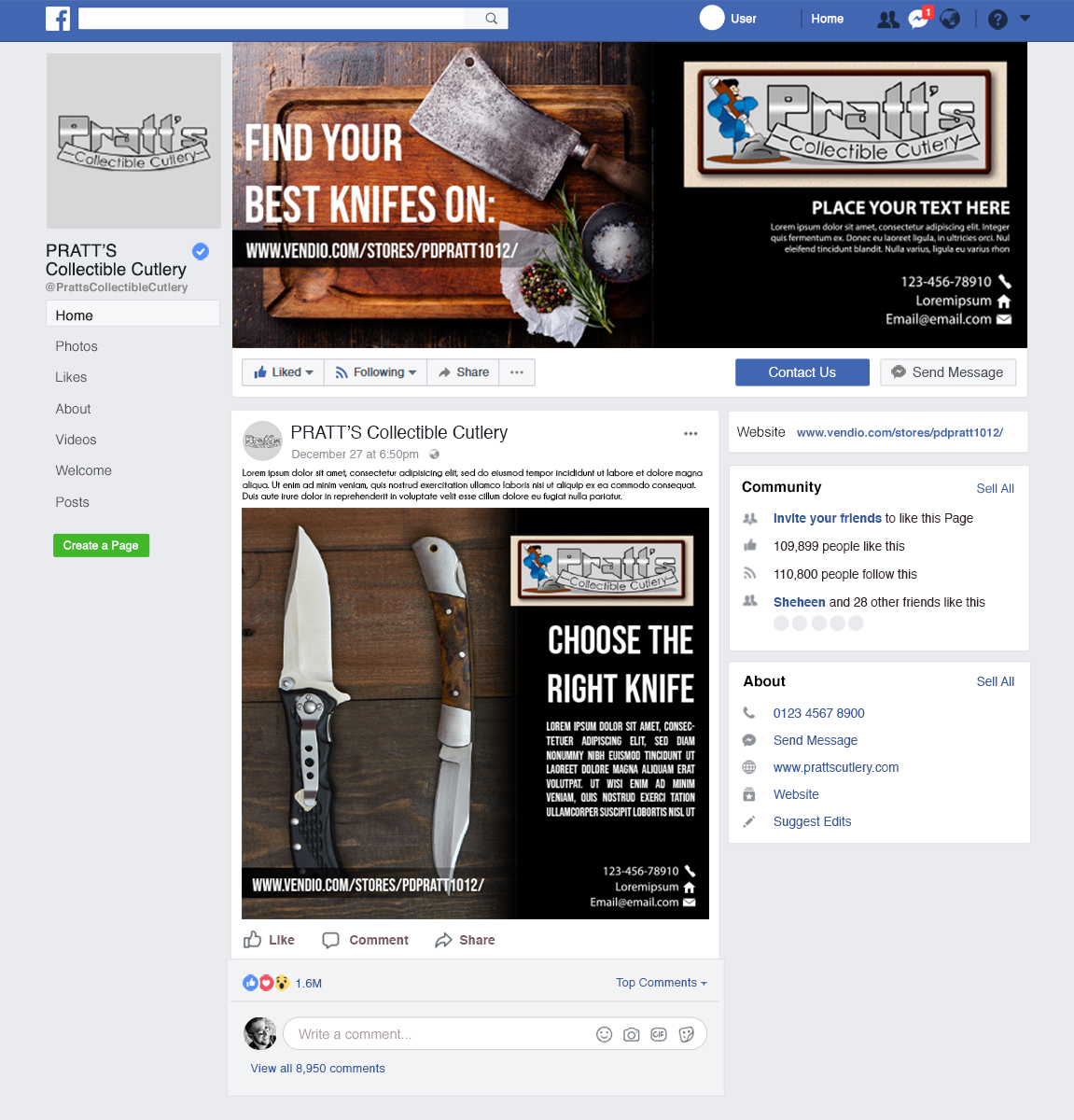 Facebook-Design von lionx für Pratt's Collectible Cutlery | Design #19892200