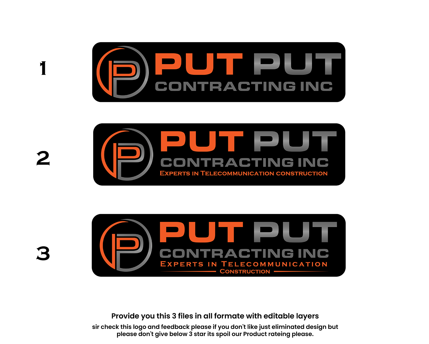 Logo-Design von Aqeel Momin für Put Put Contracting Inc | Design #24221873