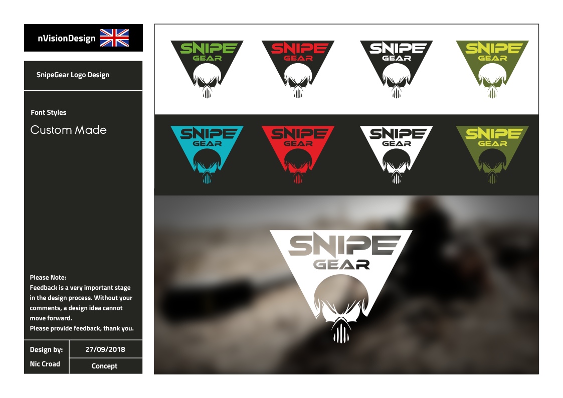 Logo Design by nvisiondesign.co.uk for SnipeGear | Design #19845550