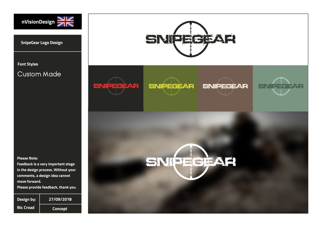 Logo Design by nvisiondesign.co.uk for SnipeGear | Design #19845551