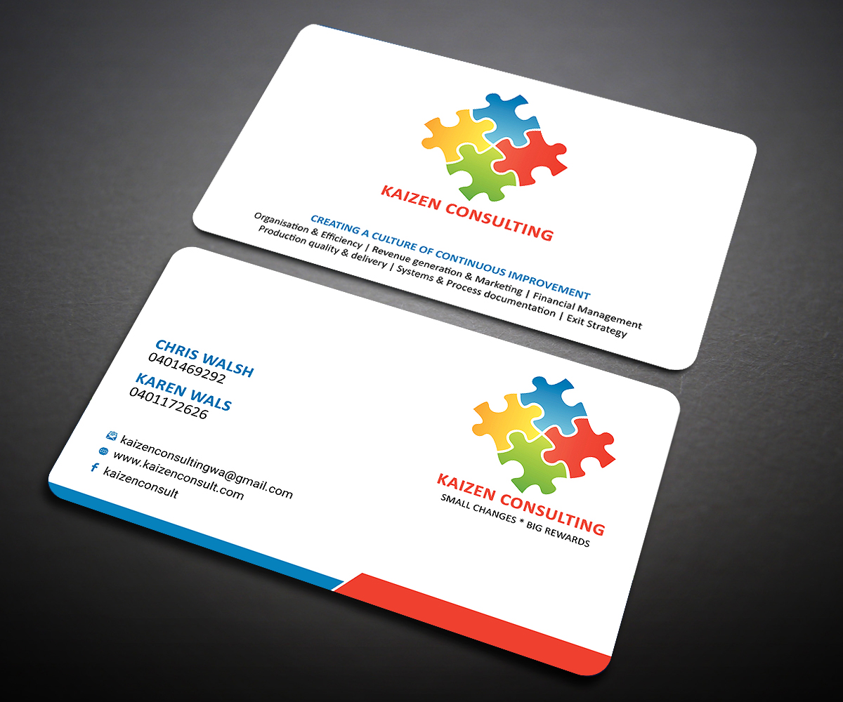 Business Card Design by Designers Hub for Kaizen Consulting | Design #19841436