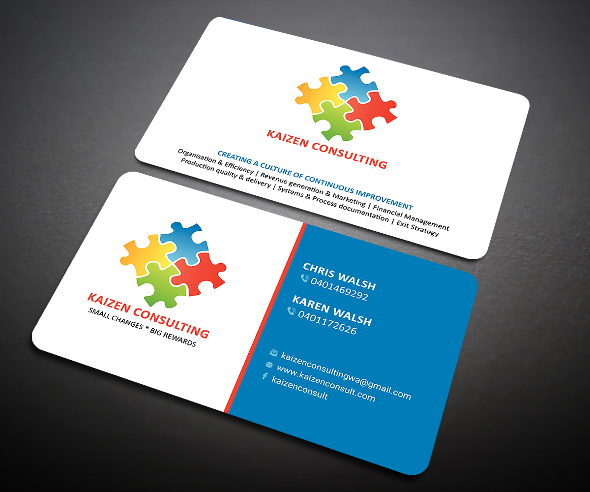 Business Card Design by Designers Hub for Kaizen Consulting | Design #19841540