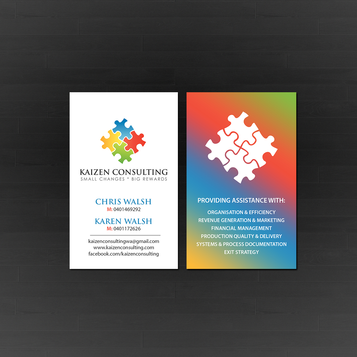 Business Card Design by Creations Box 2015 for Kaizen Consulting | Design #19846309