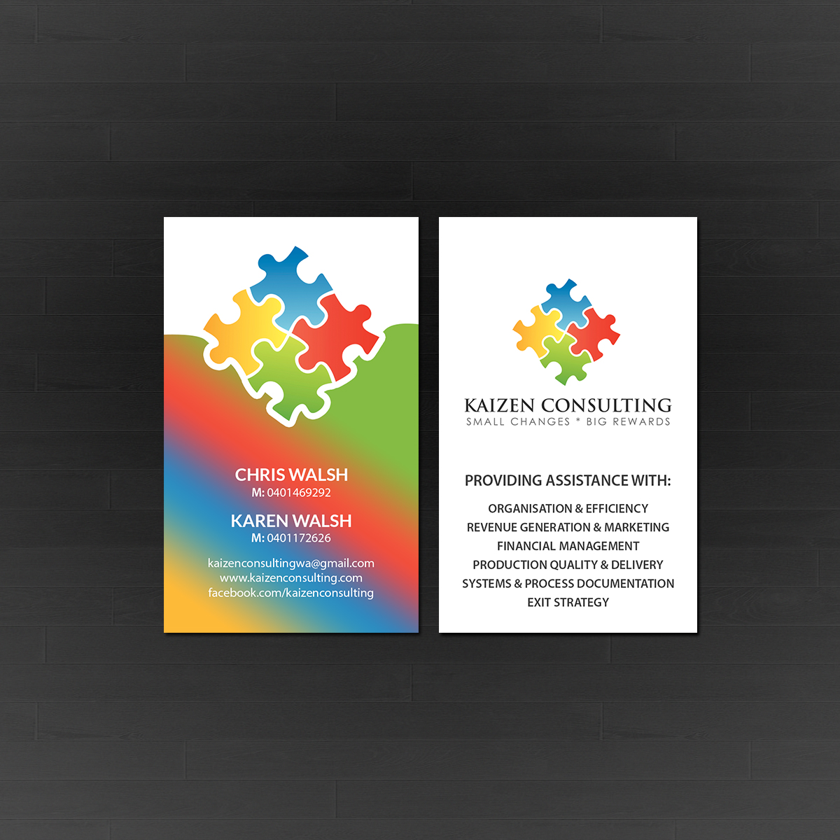 Business Card Design by Creations Box 2015 for Kaizen Consulting | Design #19846310