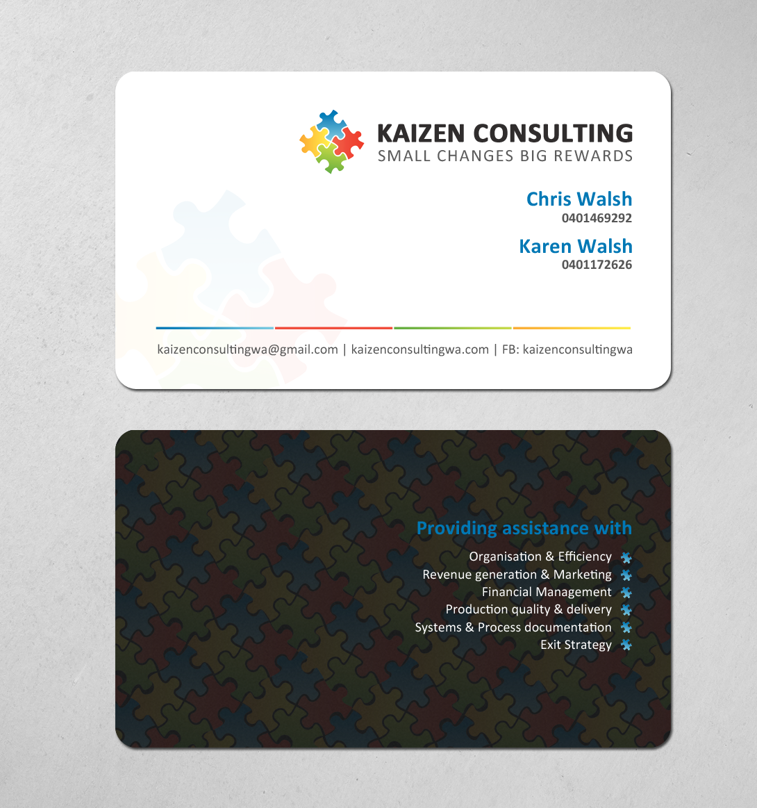 Business Card Design by chandrayaan.creative for Kaizen Consulting | Design #19847113