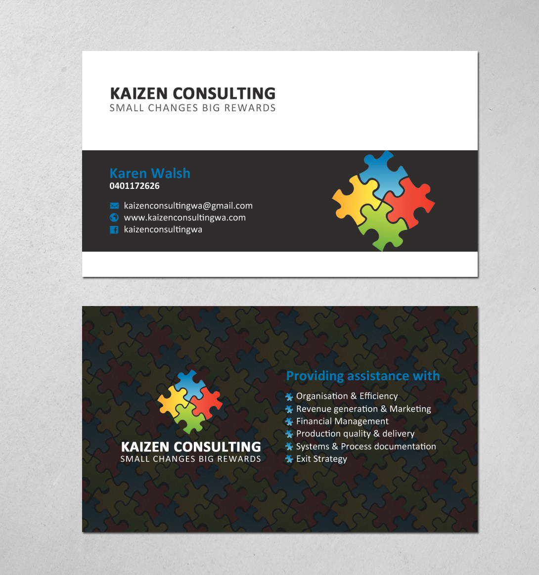 Business Card Design by chandrayaan.creative for Kaizen Consulting | Design #19847121