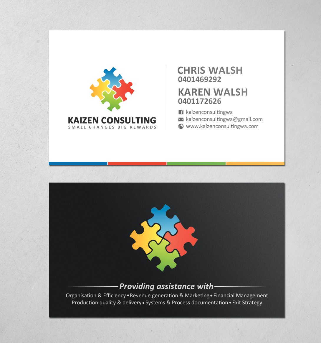 Business Card Design by chandrayaan.creative for Kaizen Consulting | Design #19849822