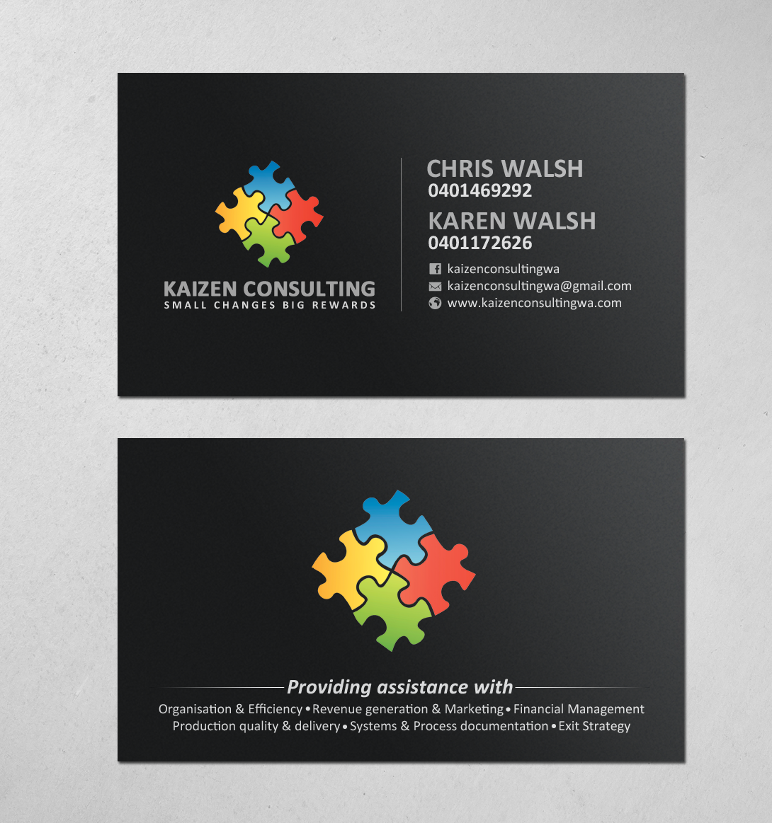 Business Card Design by chandrayaan.creative for Kaizen Consulting | Design #19849823