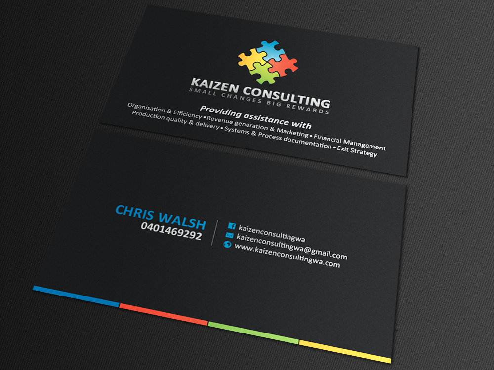 Business Card Design by chandrayaan.creative for Kaizen Consulting | Design #19849824