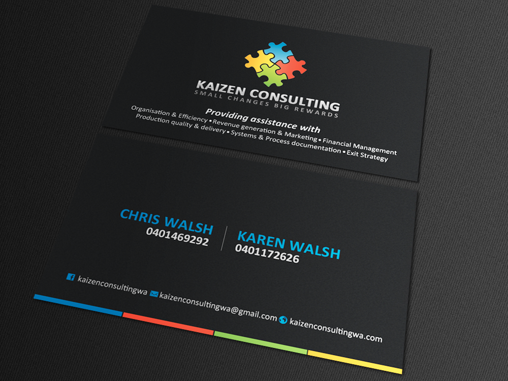 Business Card Design by chandrayaan.creative for Kaizen Consulting | Design #19849825