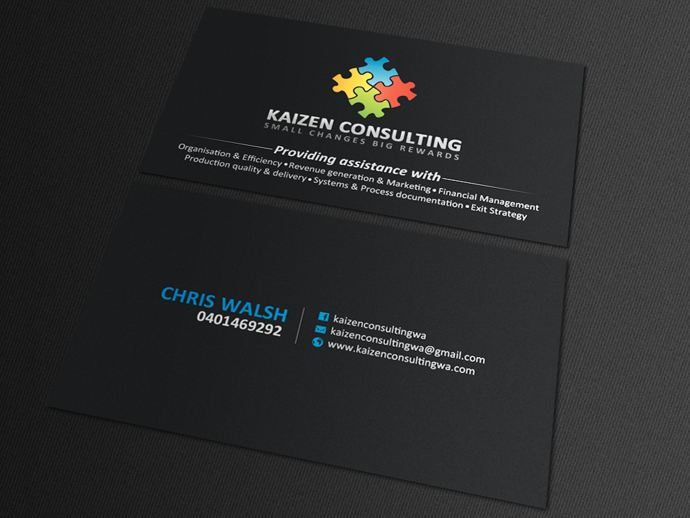 Business Card Design by chandrayaan.creative for Kaizen Consulting | Design #19849826