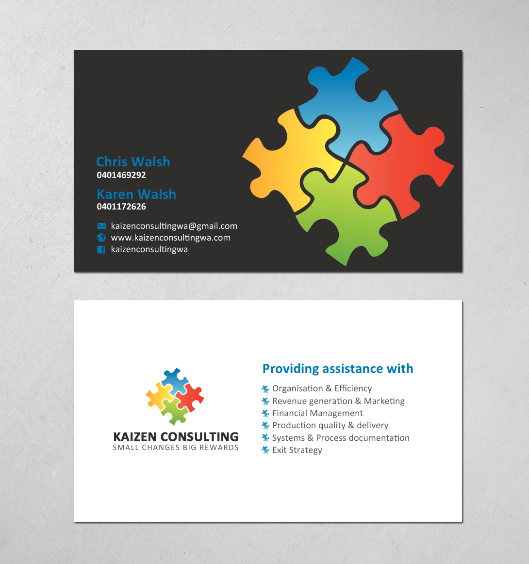 Business Card Design by chandrayaan.creative for Kaizen Consulting | Design #19849849