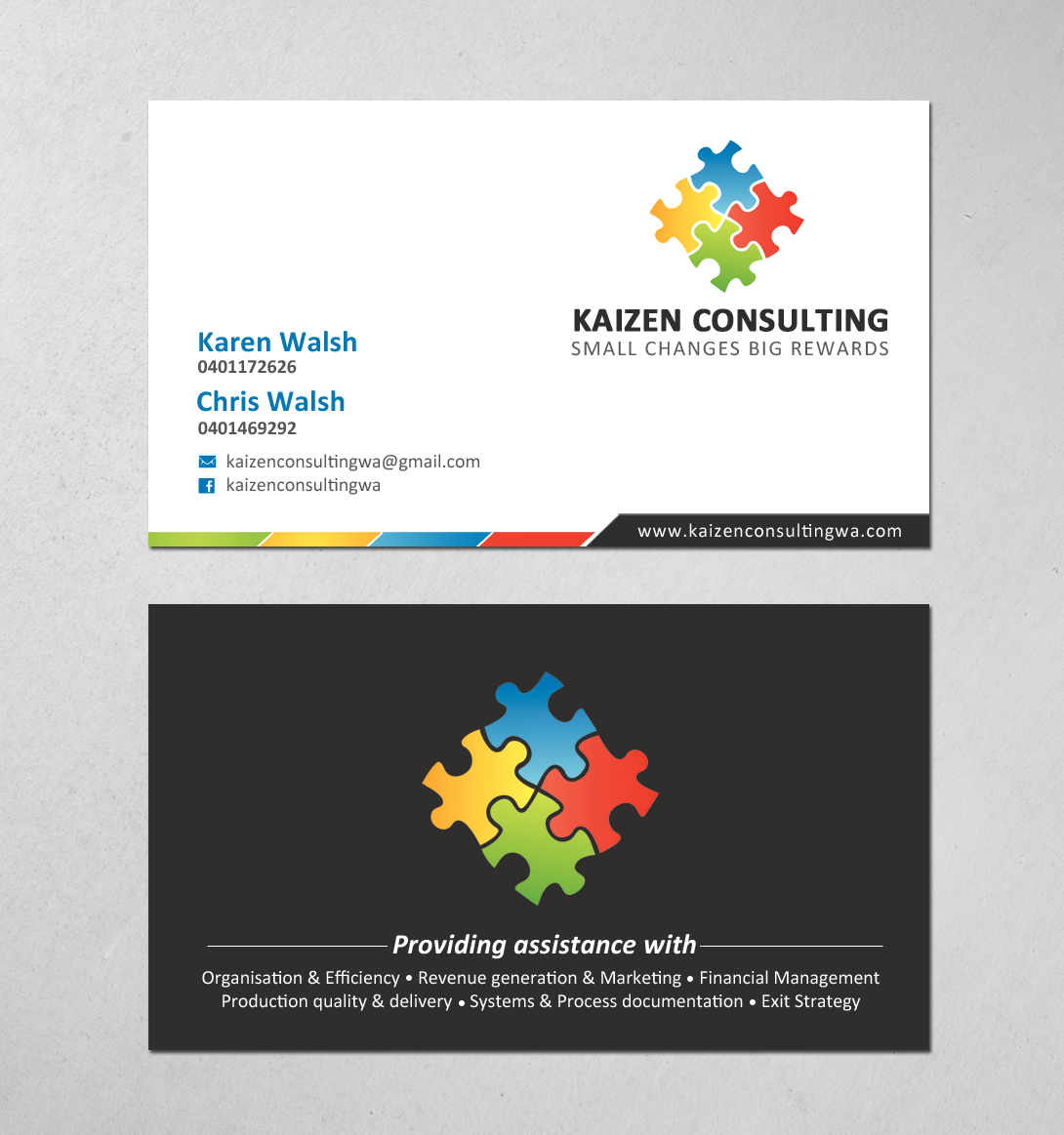 Business Card Design by chandrayaan.creative for Kaizen Consulting | Design #19849850