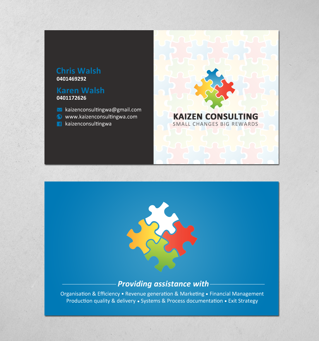 Business Card Design by chandrayaan.creative for Kaizen Consulting | Design #19849851