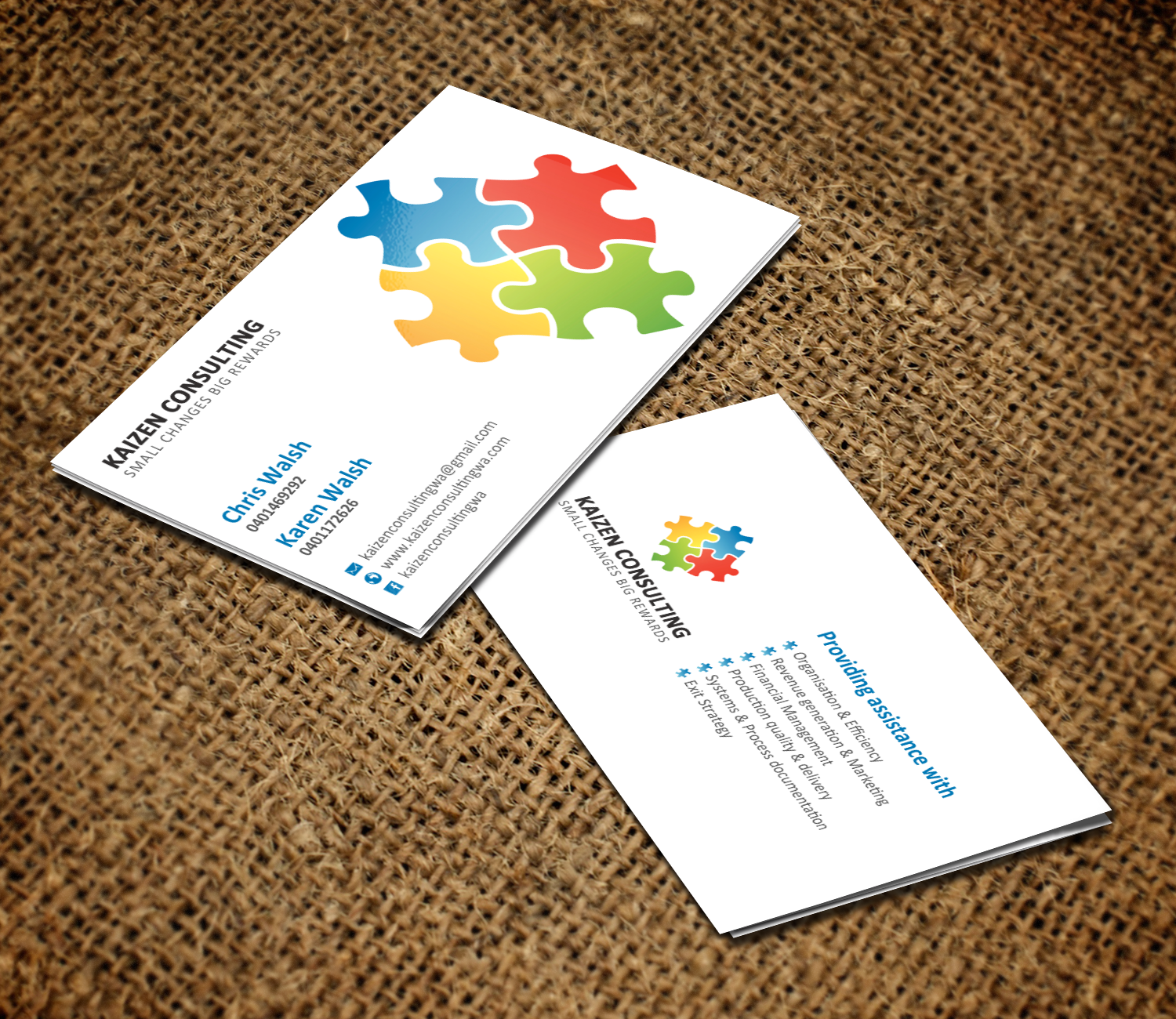 Business Card Design by chandrayaan.creative for Kaizen Consulting | Design #19849922
