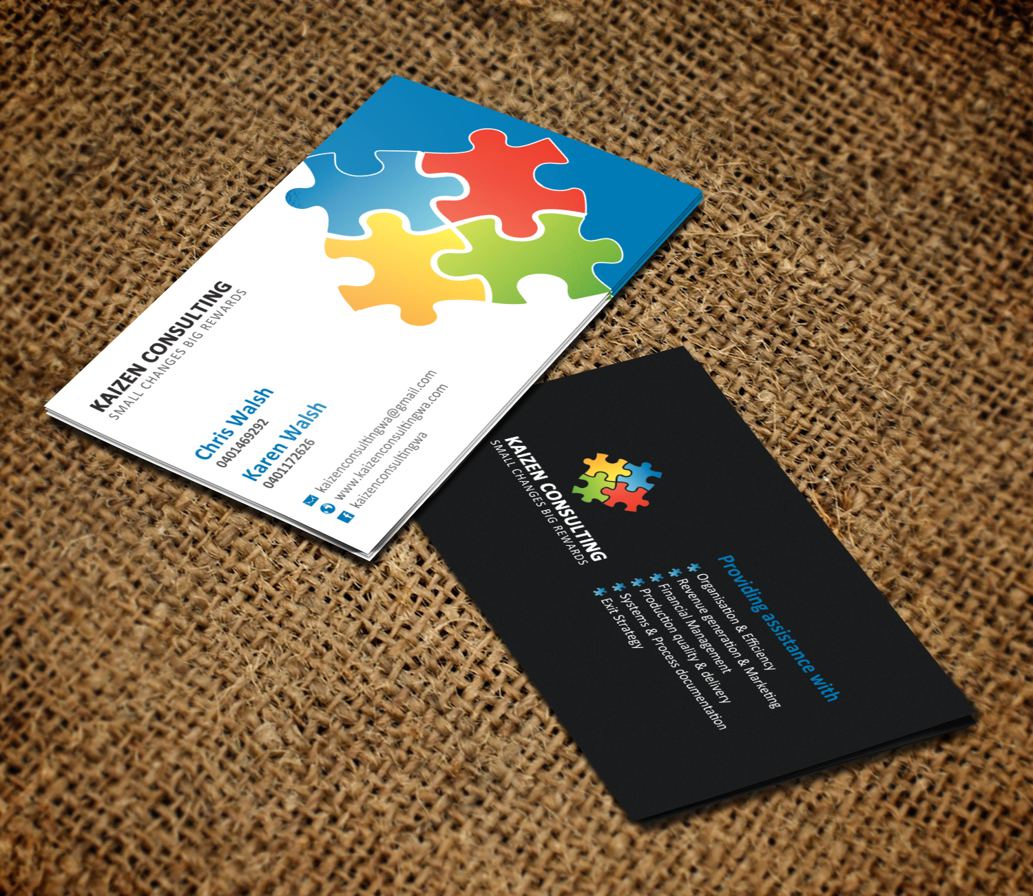 Business Card Design by chandrayaan.creative for Kaizen Consulting | Design #19849923