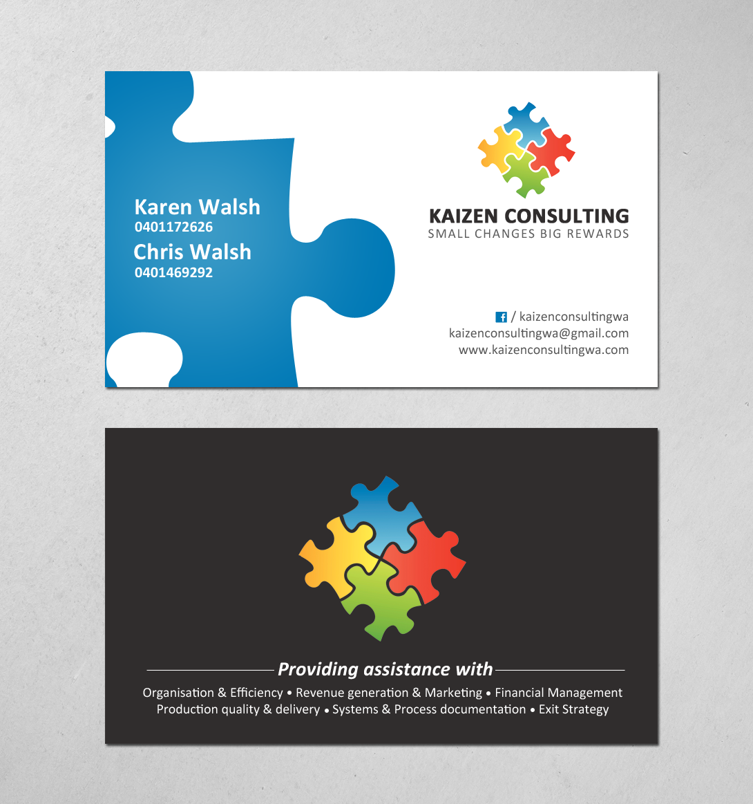 Business Card Design by chandrayaan.creative for Kaizen Consulting | Design #19849955