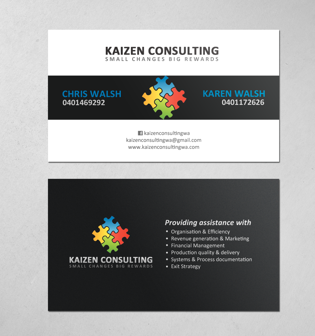 Business Card Design by chandrayaan.creative for Kaizen Consulting | Design #19849974