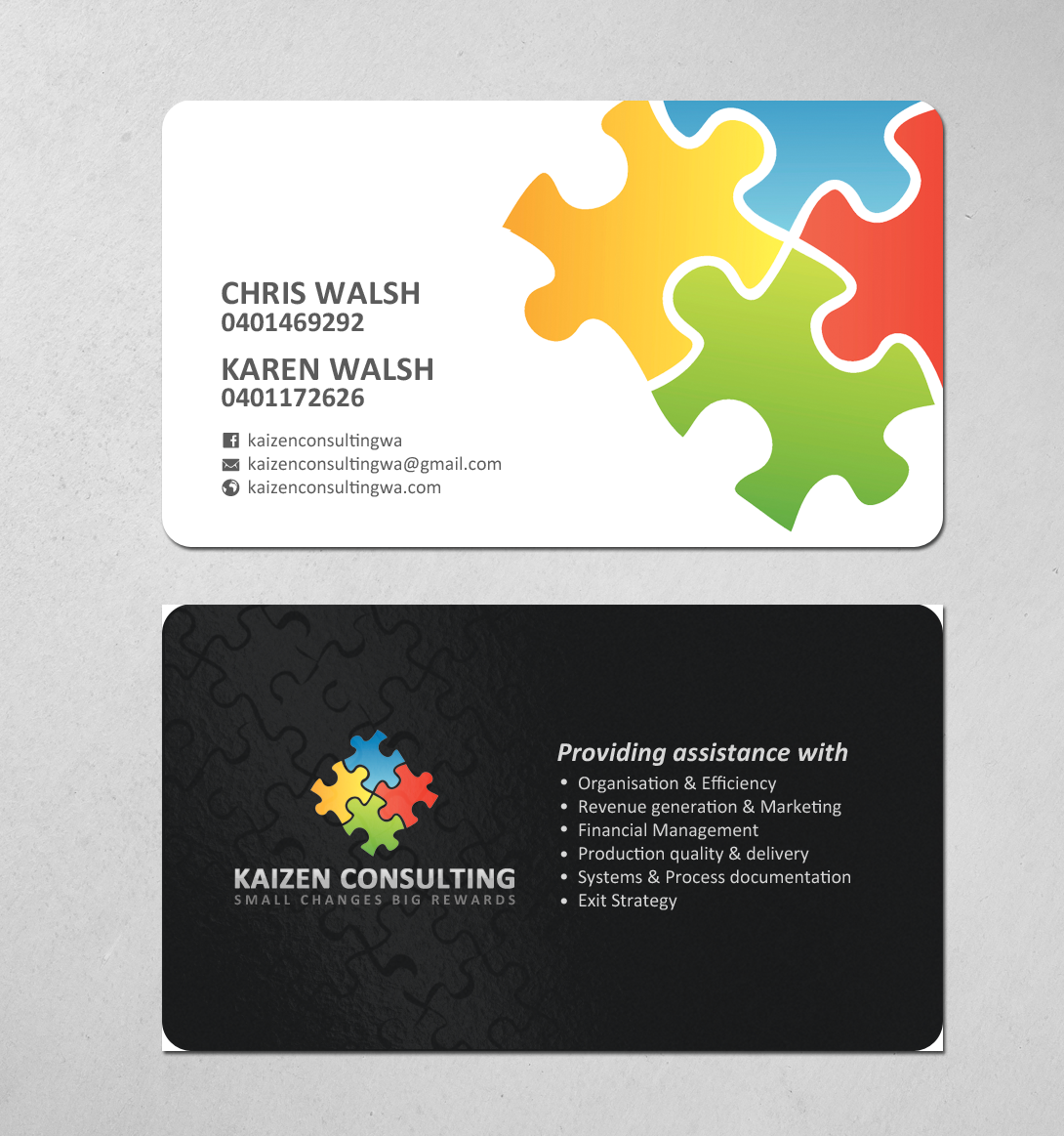 Business Card Design by chandrayaan.creative for Kaizen Consulting | Design #19850238