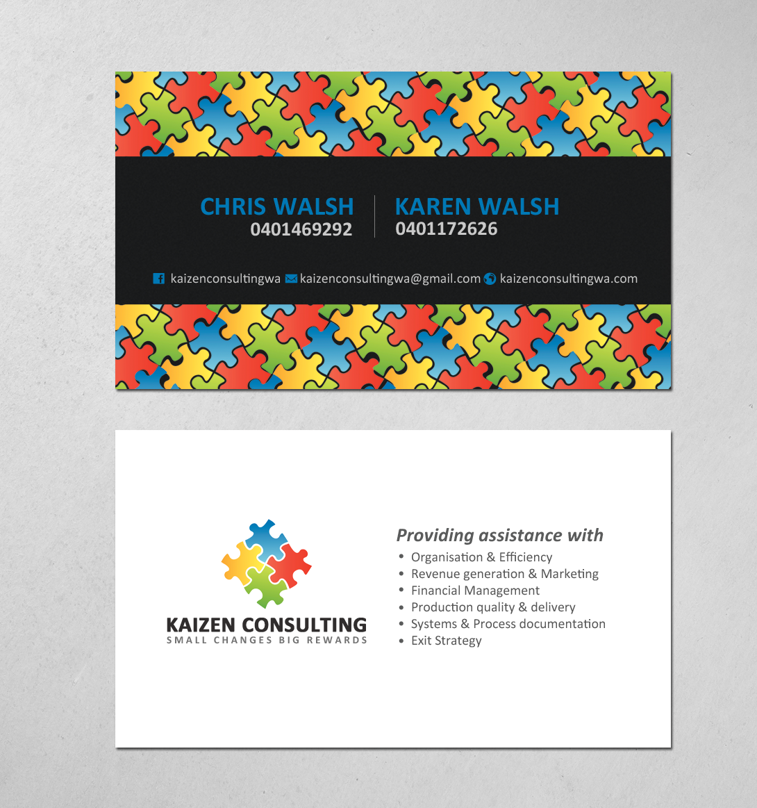 Business Card Design by chandrayaan.creative for Kaizen Consulting | Design #19850239