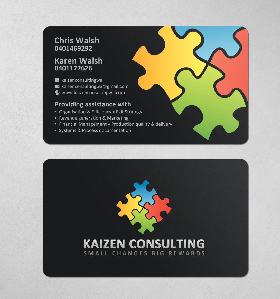 Diseño de Tarjeta de Presentación por chandrayaan.creative para Kaizen Consulting | Diseño #19850283