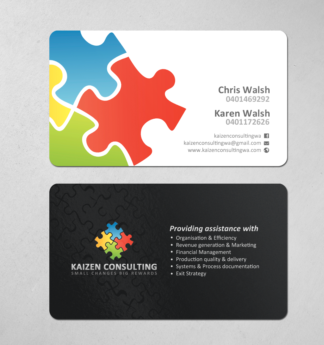 Diseño de Tarjeta de Presentación por chandrayaan.creative para Kaizen Consulting | Diseño #19855152