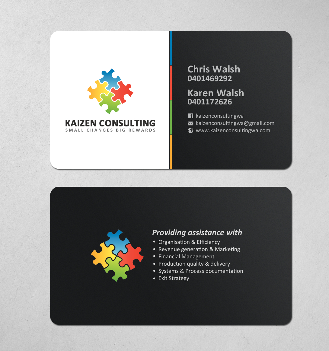 Business Card Design by chandrayaan.creative for Kaizen Consulting | Design #19855153