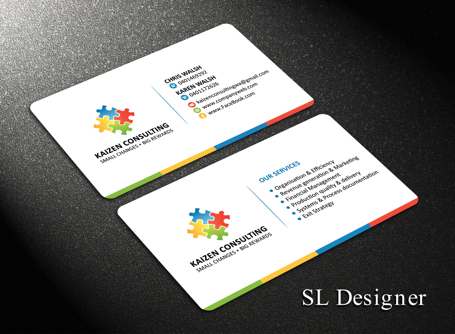 Diseño de Tarjeta de Presentación por SL Designer para Kaizen Consulting | Diseño #19842775