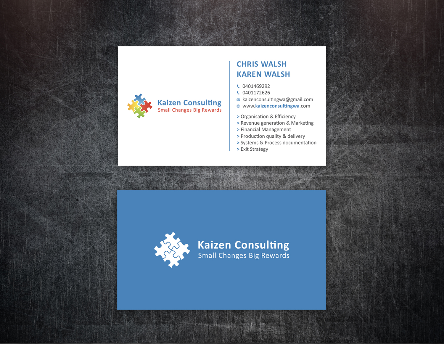 Diseño de Tarjeta de Presentación por Tripti Ranjan Gain para Kaizen Consulting | Diseño #19843777