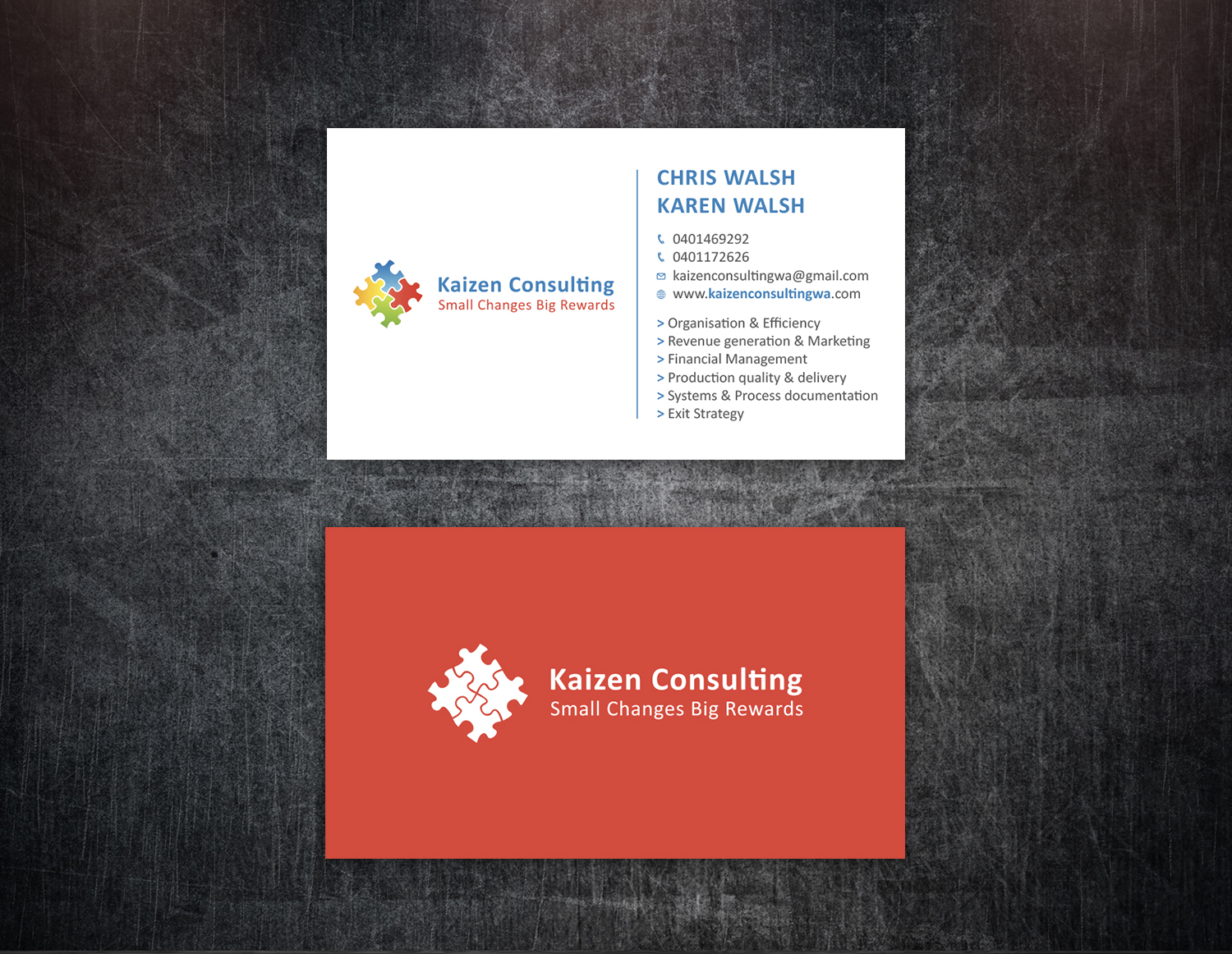 Diseño de Tarjeta de Presentación por Tripti Ranjan Gain para Kaizen Consulting | Diseño #19843782