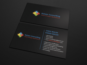 Diseño de Tarjeta de Presentación por Tripti Ranjan Gain para Kaizen Consulting | Diseño: #19843795