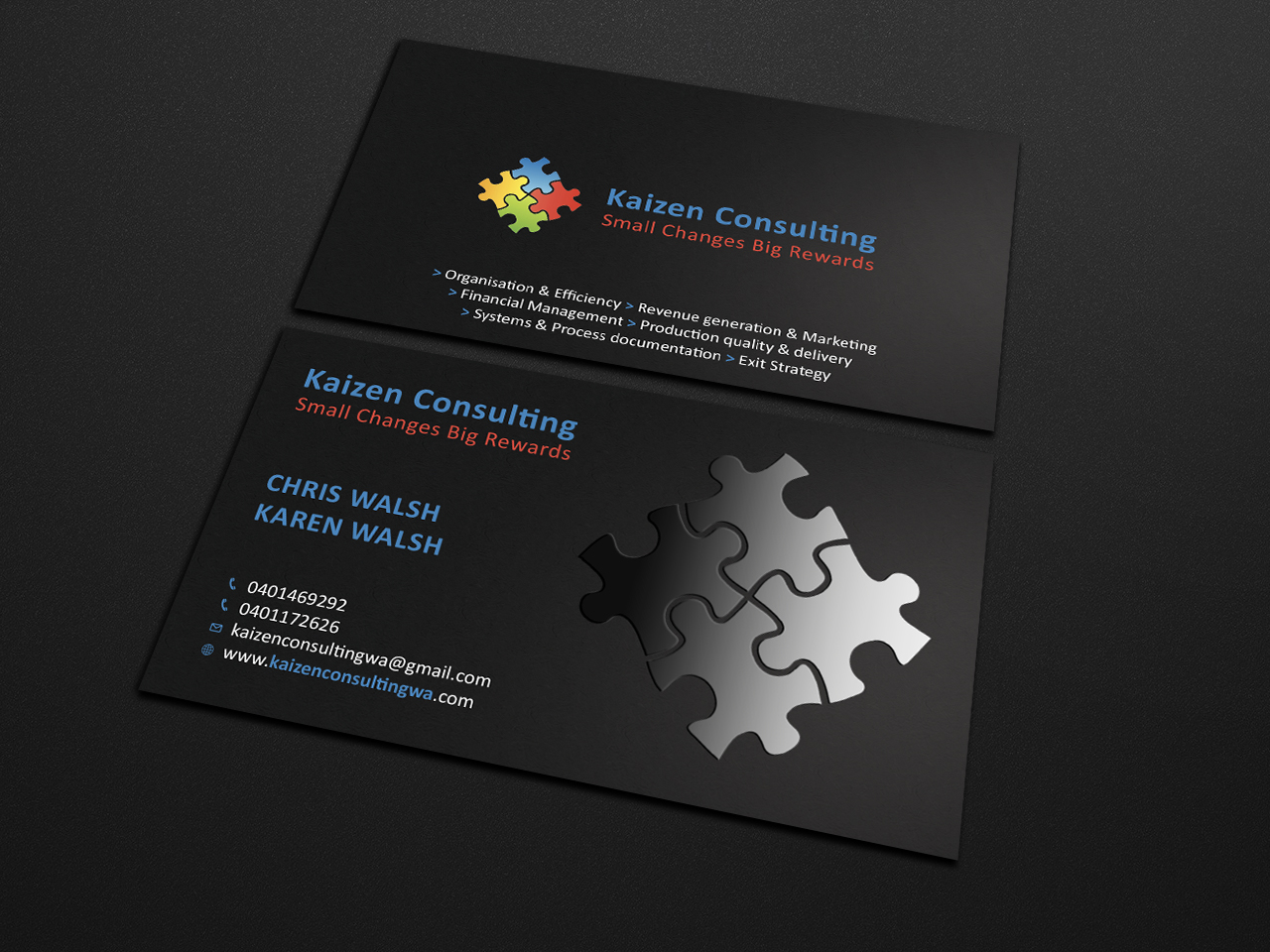 Diseño de Tarjeta de Presentación por Tripti Ranjan Gain para Kaizen Consulting | Diseño #19843803