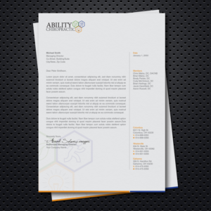 Side of Page Partnership-type Letterhead Design for Chiropractic Office | Schreibwaren-Design von OxonoArt