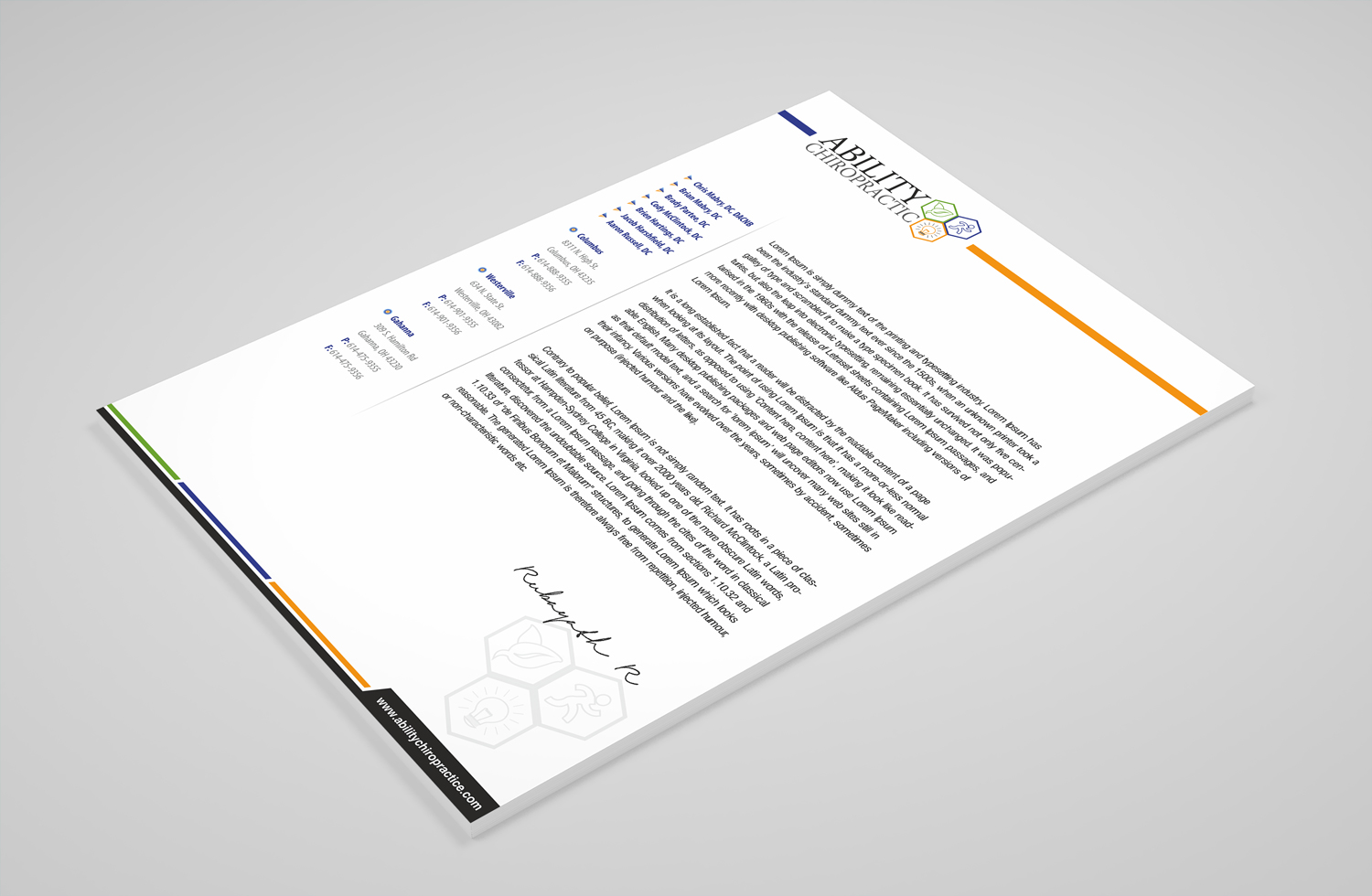 Schreibwaren-Design von Petter Goms für Ability Chiropractic | Design #19842673