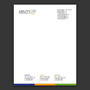 Side of Page Partnership-type Letterhead Design for Chiropractic Office | Schreibwaren-Design von Emmanuel Creations