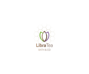 Scent & Product: 'Green Tea Lotion Stick'/ Business name: 'LibraTea Bath & Co.'/ Text: 'Thoughtfully made for you with natural ingredients'/ Ingredients: 'Coconut oil, almond oil, shea butter, beeswax, essential oils'/ Weight: '231 g' | Logo Design by Grapi