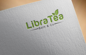 Scent & Product: 'Green Tea Lotion Stick'/ Business name: 'LibraTea Bath & Co.'/ Text: 'Thoughtfully made for you with natural ingredients'/ Ingredients: 'Coconut oil, almond oil, shea butter, beeswax, essential oils'/ Weight: '231 g' | Logo Design by ynm50 2