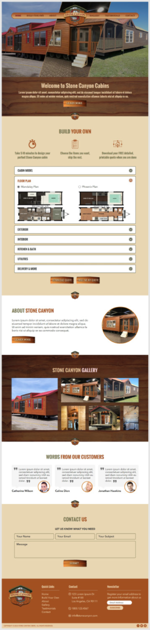 Looking for highly visual rework of current Stone Canyon Cabins Wordpress site | Diseño Web por -Marc-