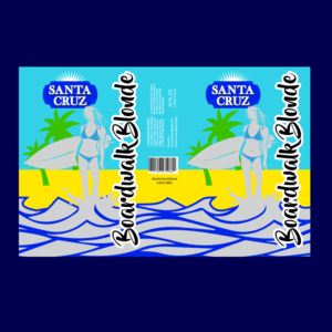 16 oz. Beer Can Label - 'Santa Cruz Beach Blonde' | Graphic Design by Gayan
