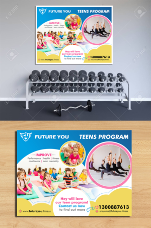 1200mm high x 900mm  wide kids fitness poster for gym  | Diseño Gráfico por ecorokerz
