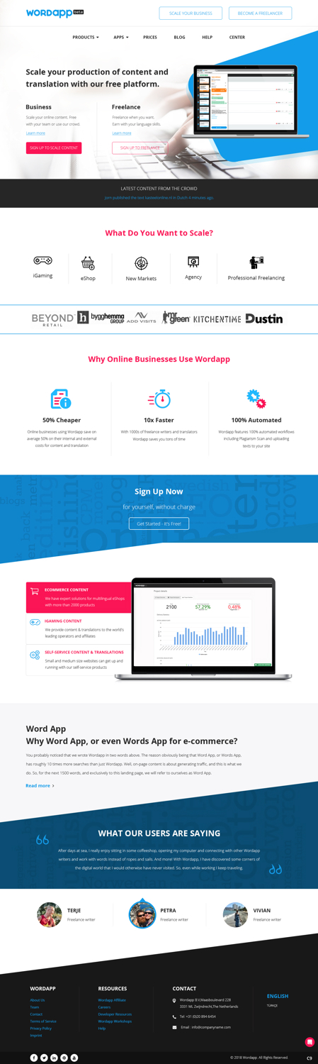Web Design by pb for Wordapp B.V | Design #19859611