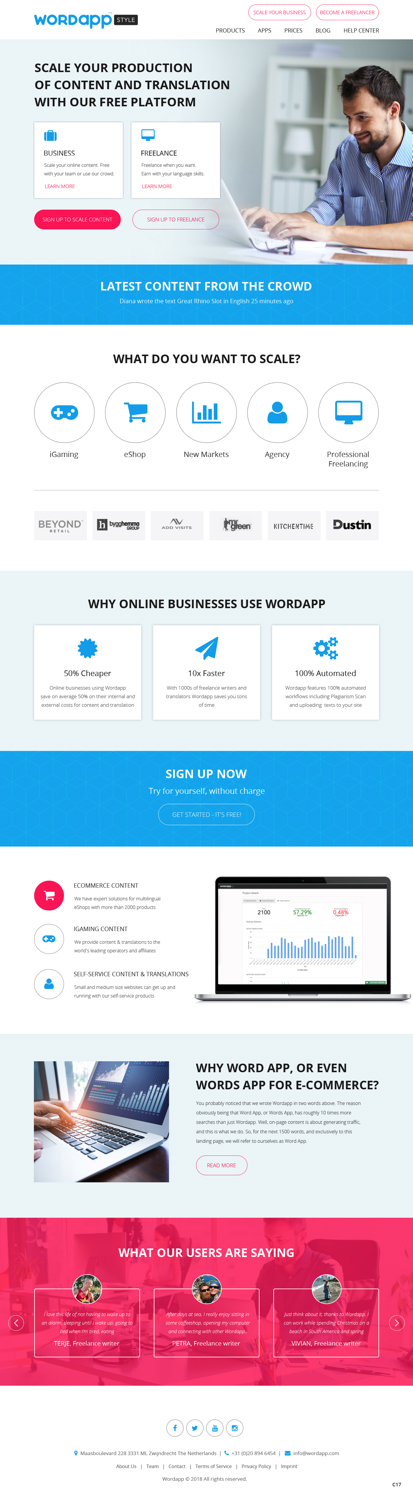 Web Design by pb for Wordapp B.V | Design #19859614