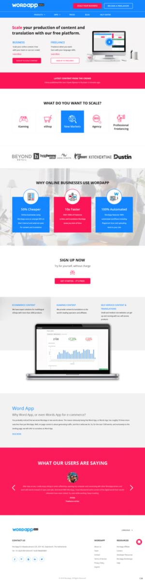 Web Design by pb for Wordapp B.V | Design: #19867236