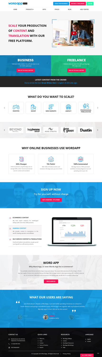 Web Design by pb for Wordapp B.V | Design: #19901610