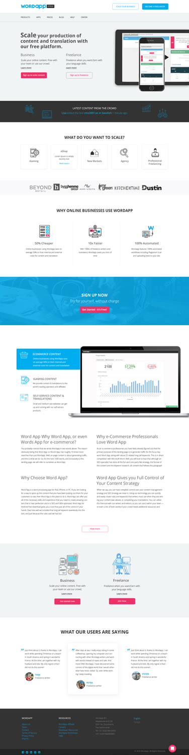 Web Design by **INCREDIBLEDESIGNERS** for Wordapp B.V | Design #19881318