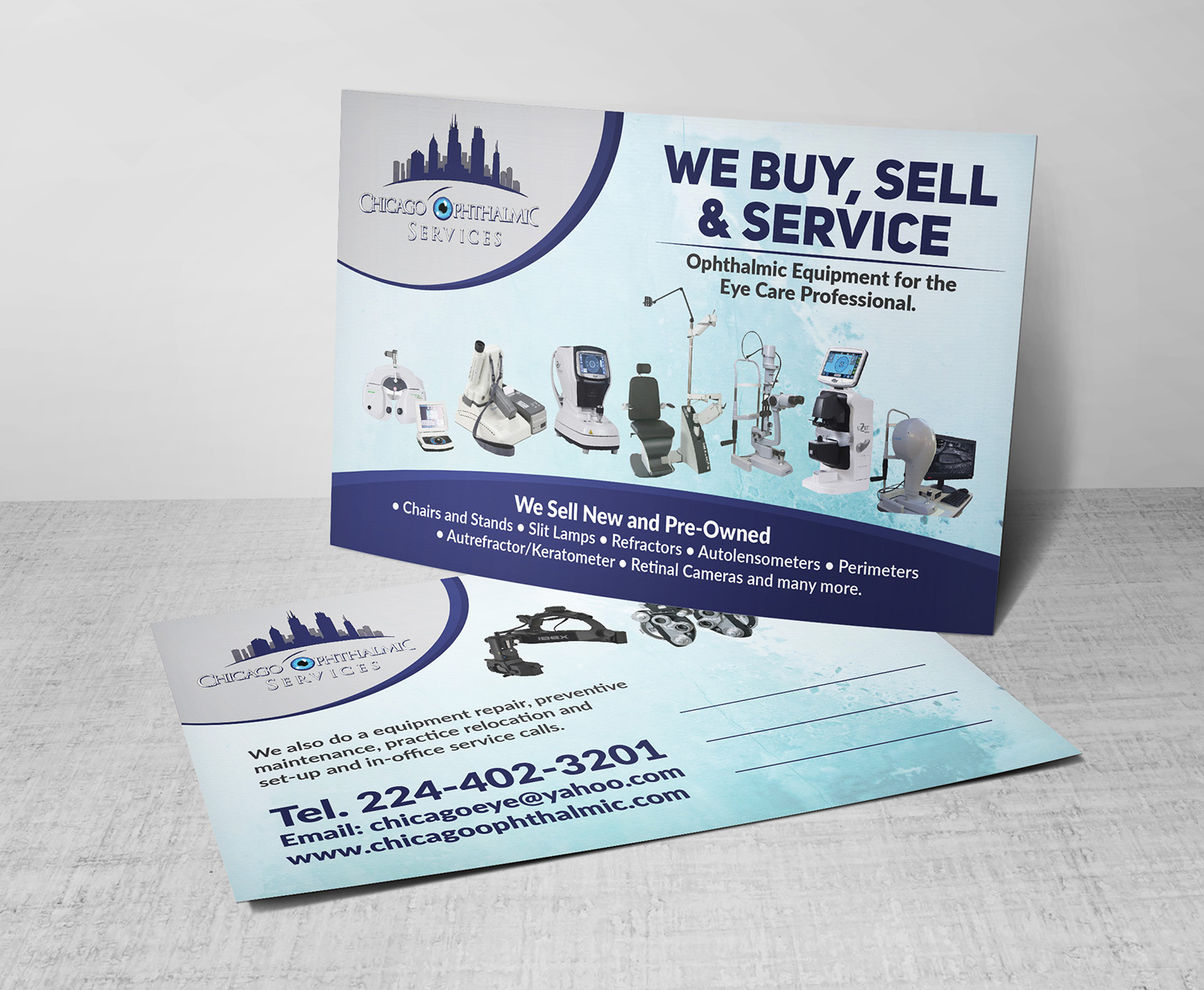 Diseño de Postal por Deziners Zone para Chicago Ophthalmic Services, Inc | Diseño #19864157