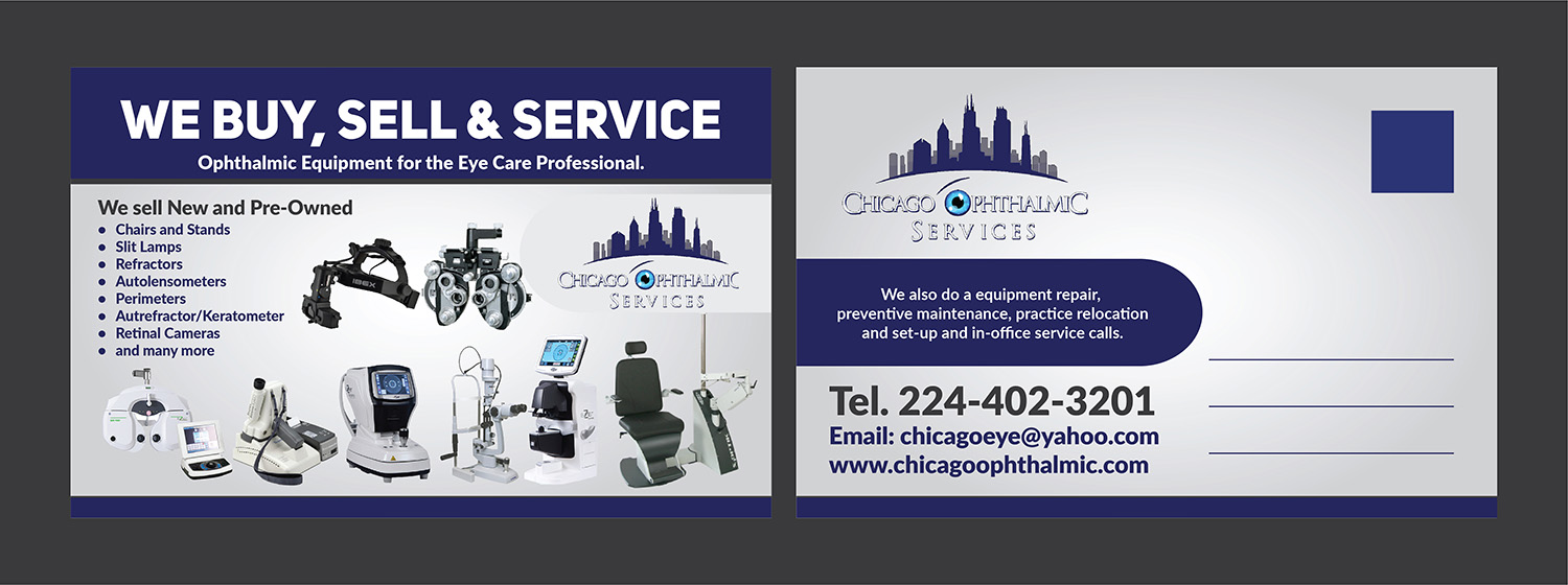 Diseño de Postal por Deziners Zone para Chicago Ophthalmic Services, Inc | Diseño #19864159
