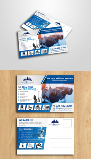 Postkarten-Design von ecorokerz für Chicago Ophthalmic Services, Inc | Design #19863234
