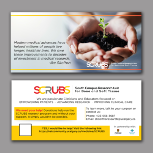 SCRUBS Buck Slip: Request for Donations to our Program's Development Fund | Flyer Design by JanuXart