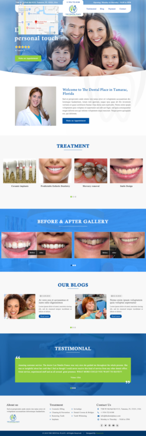 The dental place of tamarac web page | WordPress-Design von Da Miracle